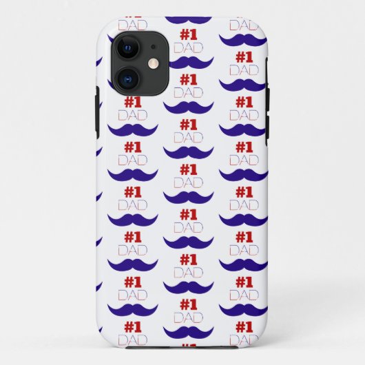 Vater Red White and Blue Mustache - Nummer eins Case-Mate iPhone Hülle (Rückseite)