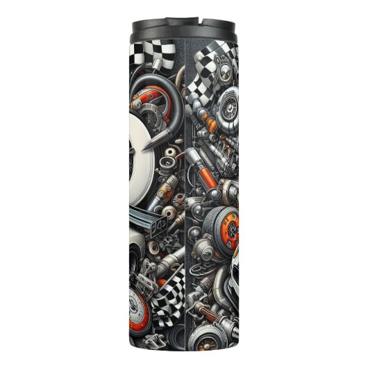 Vater: Rennen, Autos, Mechanischer Traum Thermosbecher (Rückseite)