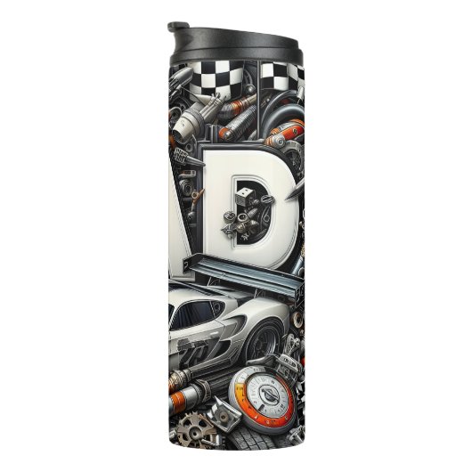 Vater: Rennen, Autos, Mechanischer Traum Thermosbecher (Nach rechts gedreht)