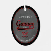 Vater repariert IT-Garage Ornament Aus Metall (Vorderseite links)