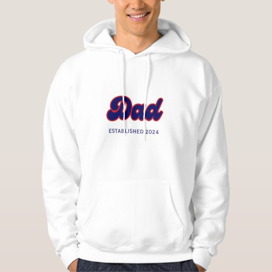 Vater Retrorot und blau, benutzerdefiniertes Jahr Hoodie (Vorderseite)
