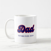 Vater Retrorot und blau, benutzerdefiniertes Jahr Kaffeetasse (Links)