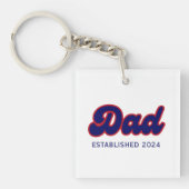 Vater Retrorot und blau, benutzerdefiniertes Jahr Schlüsselanhänger (Vorderseite)