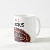 *~* VATER Rocks Agate Gold Glitzer Stone Lapidary Kaffeetasse (VorderseiteRechts)