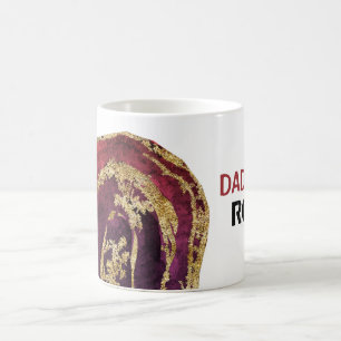 *~* VATER ROCKS Gold Glitzer Agate Stone Lapidary Kaffeetasse