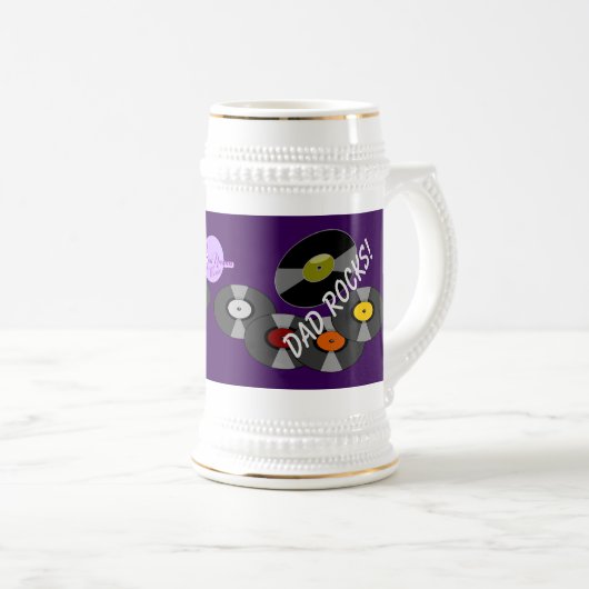 Vater Rocks MoonDreams Retro Platten Beer Stein Bierglas (VorderseiteRechts)