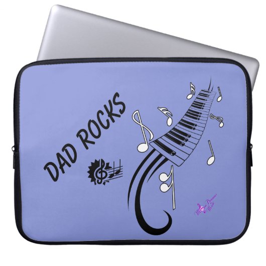 "Vater Rocks" Music & Keys Laptop Case 15" (Vorderseite)