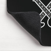 Vater Rocks!  Schwarz-Weiß-Gitarre Mousepad (Ecke)