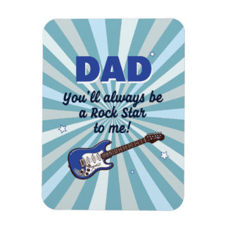 Vater Rockstar Cool Blaue E-Gitarre Spieler Magnet