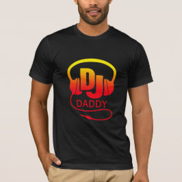 Vater Rot-Gelb-DJ-Kopfhörer T-Shirt