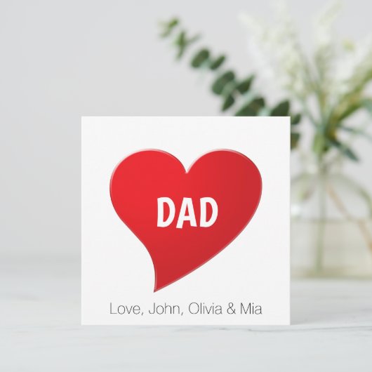 Vater rotes Großherz benutzerdefinierte Nachricht (Stehend Vorderseite)
