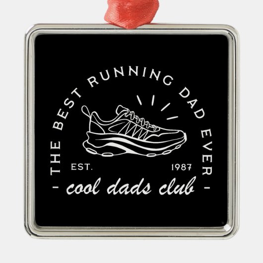 Vater-Run-Club Marathonläuferin Sportästhetik Ornament Aus Metall (Vorne)