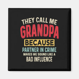 Vater & #; s Day Opa Partner in Crime Funny Funny Magnet