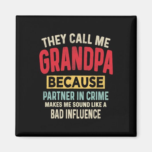 Vater & #; s Day Opa Partner in Crime Funny Funny  Magnet (Vorne)