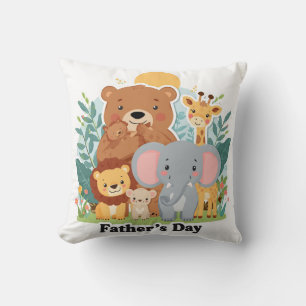 Vater-Safari-Cartoon-Design Kissen