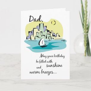 Vater Sailboat Stadt Geburtstag Karte