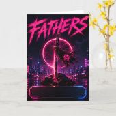 Vater Samurai Neon Grußkarte Karte (Gelbe Blume)