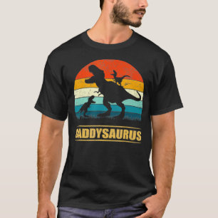 Vater Saurus Daddy Dinosaur T Re 2 Kinder Familie  T-Shirt