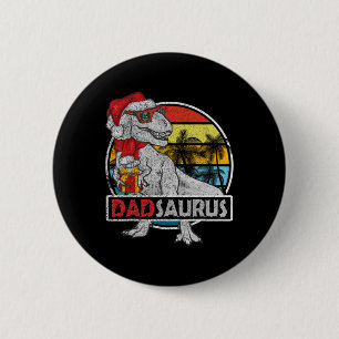Vater Saurus T Rex Dinosaur Familie Matching Xmas Button