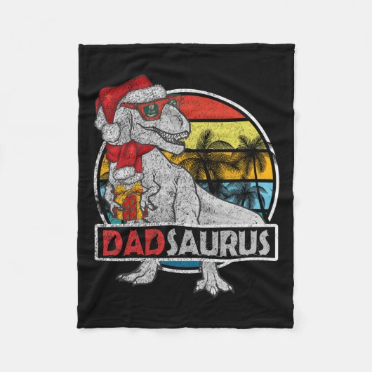 Vater Saurus T Rex Dinosaur Familie Matching Xmas Fleecedecke (Vorderseite)
