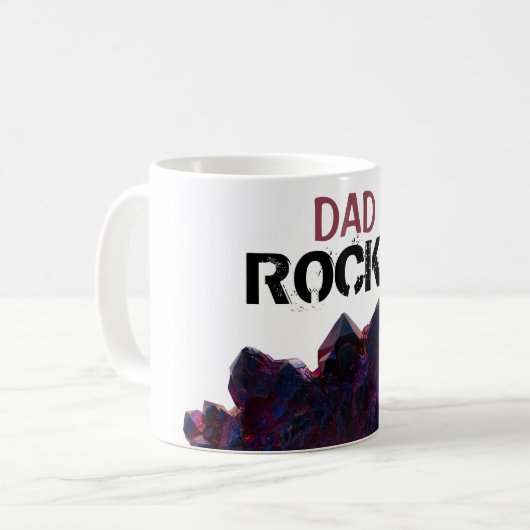 *~* VATER schaukelt die lila Stein Kristall-Steine Kaffeetasse (Vorderseite Links)