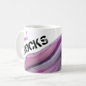 *~* Vater schaukelt Steinachat-Lavendel-Stein Kaffeetasse (Vorderseite Links)