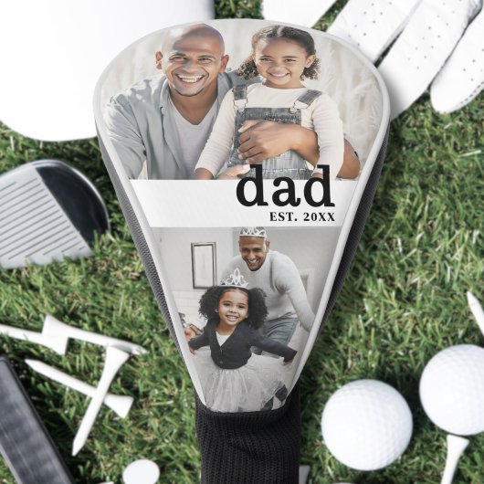 Vater Schwarz Weiß Foto Golf Headcover