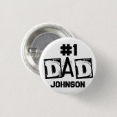 Vater Schwarz/Weiß Personalisiert Button (Vorne & Hinten)