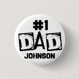 Vater Schwarz/Weiß Personalisiert Button