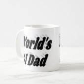 Vater Schwarzer Halbtext Kaffeetasse (Vorderseite Links)