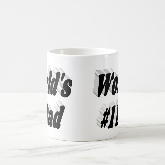 Vater Schwarzer Halbtext Kaffeetasse (Mittel)