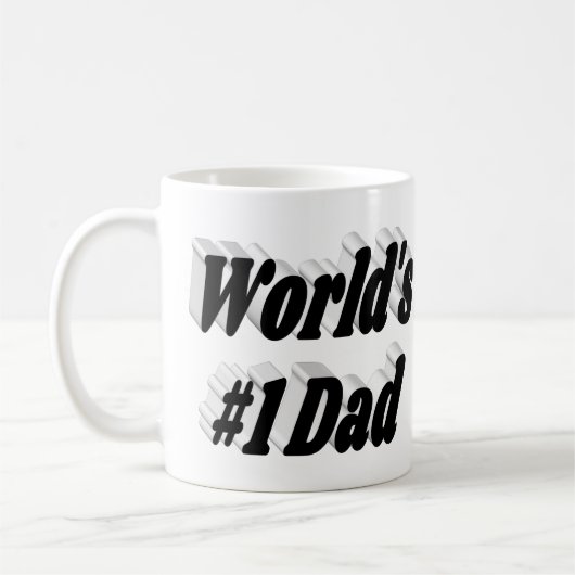 Vater Schwarzer Halbtext Kaffeetasse (Links)