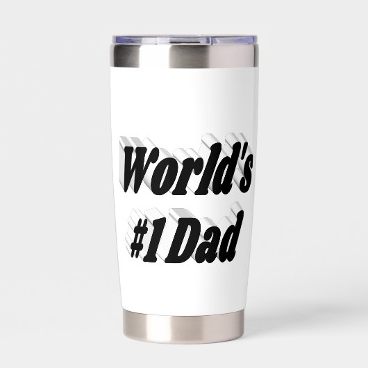 Vater Schwarzer Halbtext Thermobecher (Vorderseite)