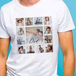 Vater Script-Family Memory Foto Raster Collage Squ T-Shirt