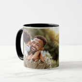 Vater Script Herz dankbar jeden Augenblick Foto Tasse (Vorderseite Links)