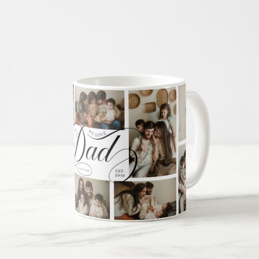 Vater-Script-Typografie 10-Foto-Collage Kaffeetasse (VorderseiteRechts)