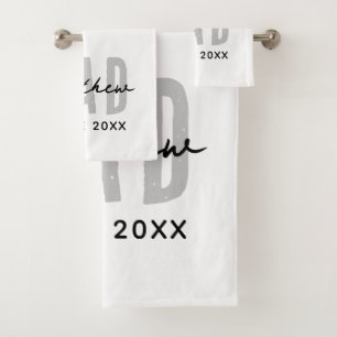 Vater seit 20XX Moderne, einfache Preppy Badhandtuch Set