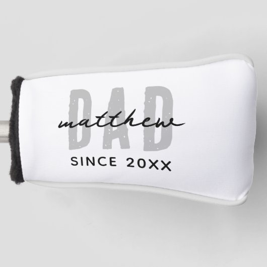 Vater seit 20XX Moderne, einfache Preppy Golf Headcover (Vorderseite)