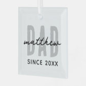 Vater seit 20XX Moderne, einfache Preppy Ornament Aus Glas (Vorderseite links)