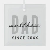 Vater seit 20XX Moderne, einfache Preppy Ornament Aus Glas (Vorderseite)