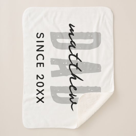 Vater seit 20XX Moderne, einfache Preppy Sherpadecke (Vorderseite)