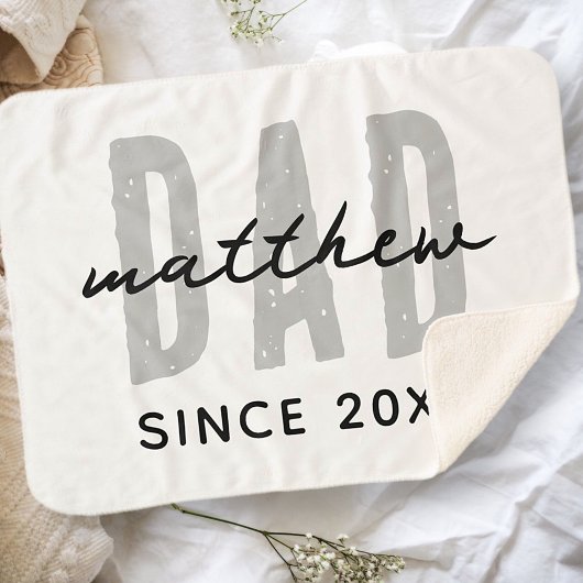 Vater seit 20XX Moderne, einfache Preppy Sherpadecke