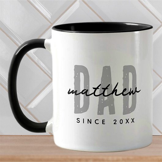 Vater seit 20XX Moderne, einfache Preppy Tasse