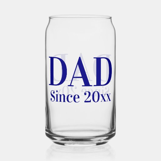 Vater seit 20xx Vorlage für Navy Blue Text Dosenglas (Vorderseite)