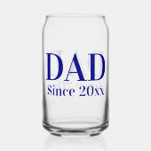 Vater seit 20xx Vorlage für Navy Blue Text Dosenglas (Rückseite)