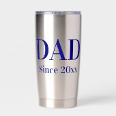 Vater seit 20xx Vorlage für Navy Blue Text Thermobecher (Rückseite)
