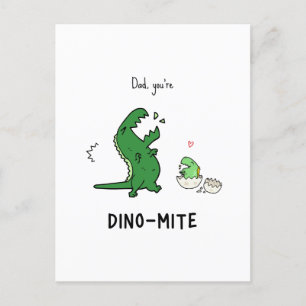 Vater Sie sind Dino-mite Postkarte