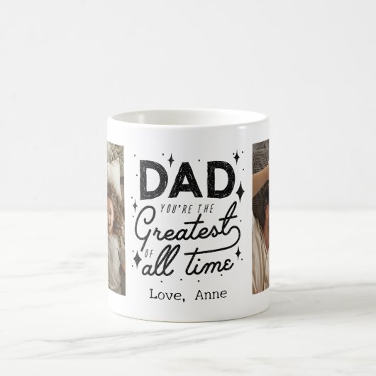 Vater Sie sind immer großartig Custom Zwei Foto Re Kaffeetasse (Mittel)