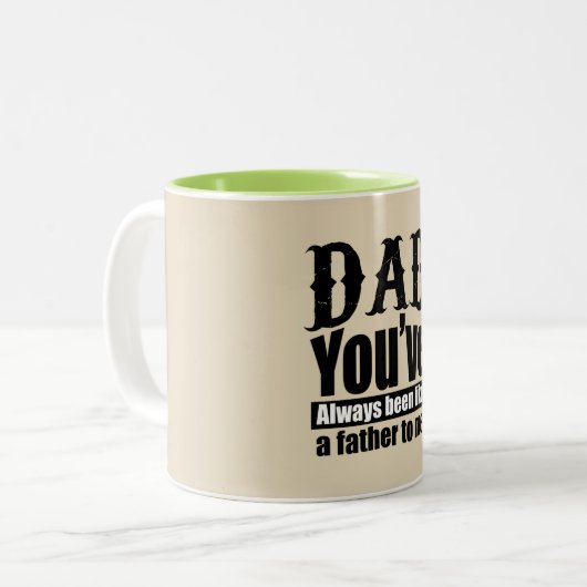 Vater sind Sie immer wie ein Vater zu mir grün Zweifarbige Tasse (Vorderseite Links)