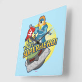 Vater, sind Sie mein Superhero Quadratische Wanduhr (Winkel)